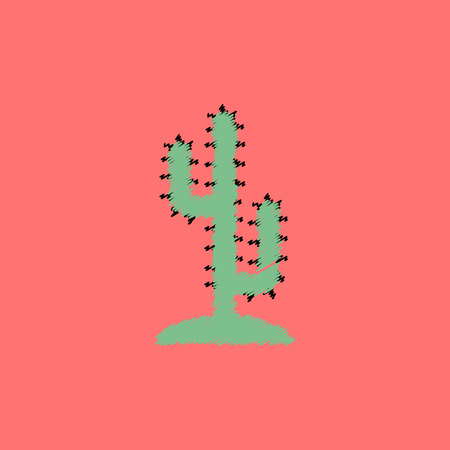 flat vector icon design collection  cactus signのイラスト素材