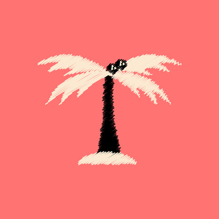 flat vector icon design collection  palm tree silhouetteのイラスト素材