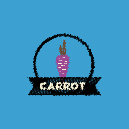 flat vector icon design collection carrot emblemのイラスト素材
