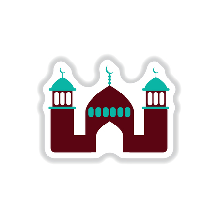 Label icon on design sticker collection Arab mosqueのイラスト素材