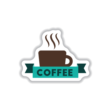 Label Frames and badges vector icon design collection coffee emblem of hot coffeeのイラスト素材