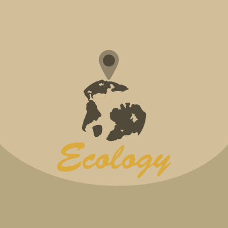 Leaf in hand logo. Organic Life symbol. Eco planet. save clean planet with GPS pointのイラスト素材