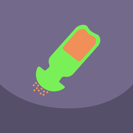 Salt shaker icon in flat style isolated on color background Baking and cooking ingredient Food seasoning Kitchen utensils salt shaker Vector illustrationのイラスト素材