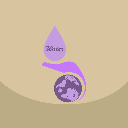 Leaf in hand logo. Organic Life symbol. Eco planet. save clean planet With a drop of waterのイラスト素材