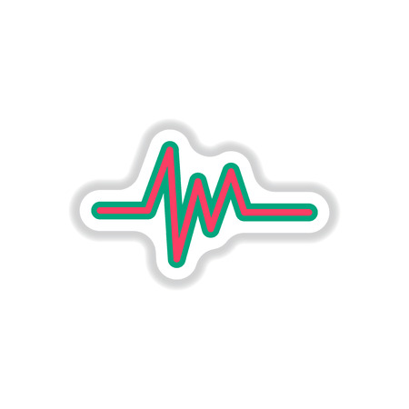 Color label design collection of sound and audio wavesのイラスト素材