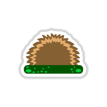 Labels with shadow flat vector icon grass and bushのイラスト素材