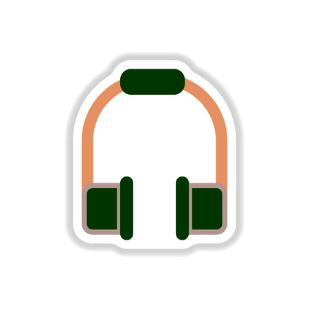 color label design earphones of music headphonesのイラスト素材