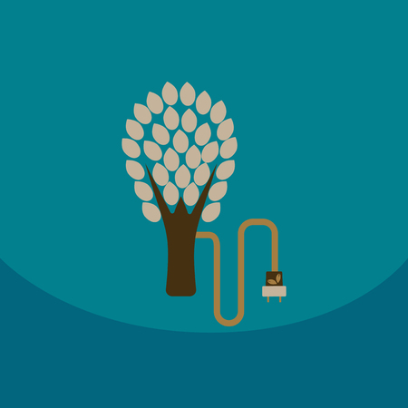 Go Green Eco Tree Recycling Concept on Organic Paper Background and solar energyのイラスト素材