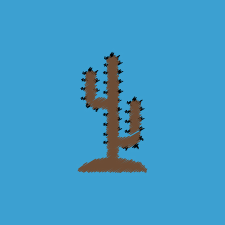 flat vector icon design collection  cactus signのイラスト素材
