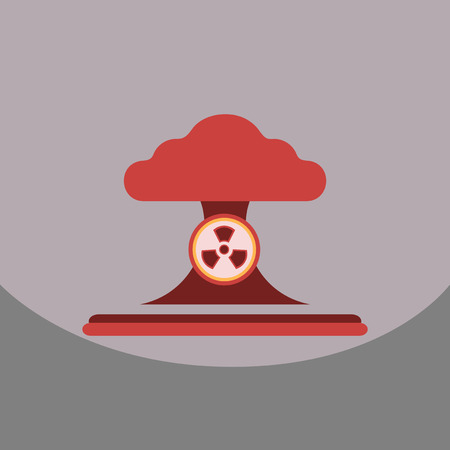 illustration of Nuclear bomb explosion in eco styleのイラスト素材