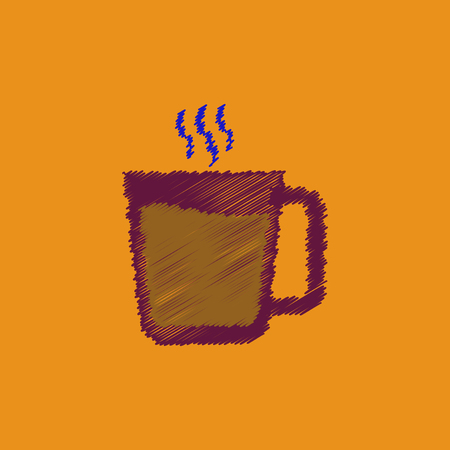 flat vector icon design collection cup of hot coffeeのイラスト素材