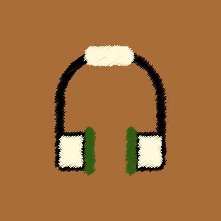flat vector icon design collection music headphonesのイラスト素材