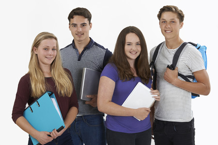 Studio Portrait Of Teenage Studentsの写真素材