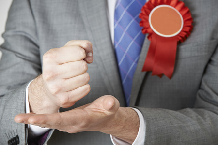 Close Up Of Politician Making Passionate Speechの写真素材