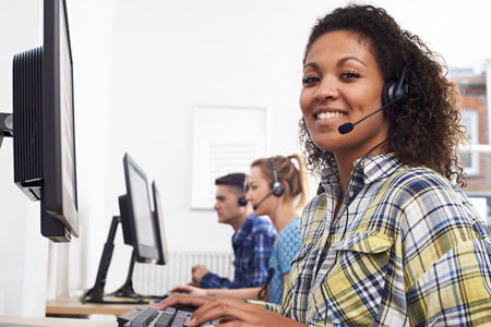 Female Customer Services Agent In Call Centreの写真素材
