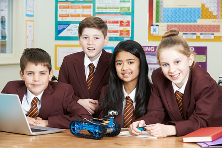 Pupils In Science Lesson Studying Roboticsの写真素材