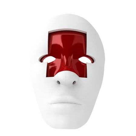 Double layer 3d mask rendering, over whiteの写真素材