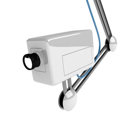 White 3d surveilance camera, over white, cutout