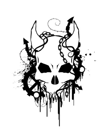 Grunge Skullのイラスト素材