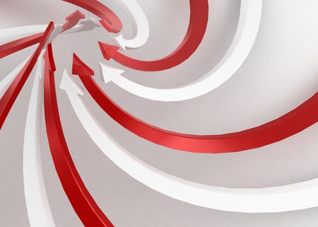 Red and white 3d arrowsの写真素材