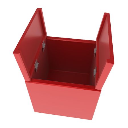Red 3d open box, isolatedの写真素材