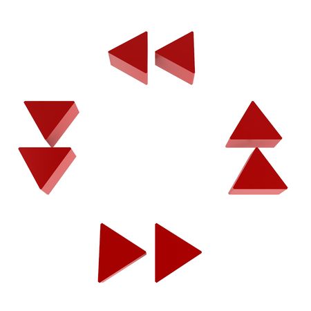 4 fast forward arrows, over white, isolatedの写真素材