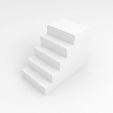 3d Stair, over white surfaceの写真素材