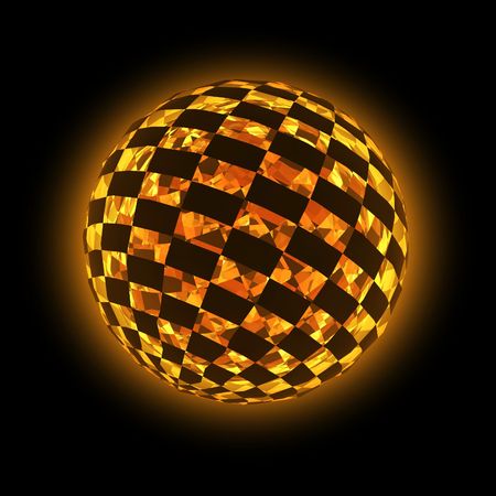 Illuminated 3d Checker Spherical shapeの写真素材