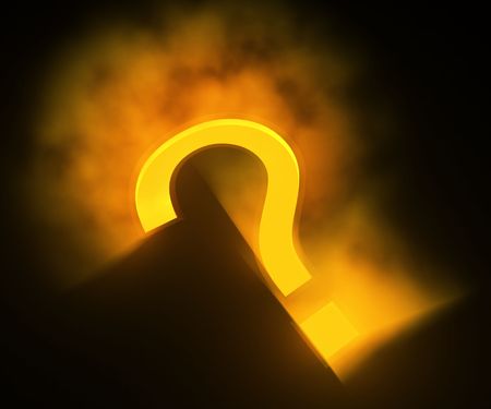 3d question mark, dark backgroundの写真素材