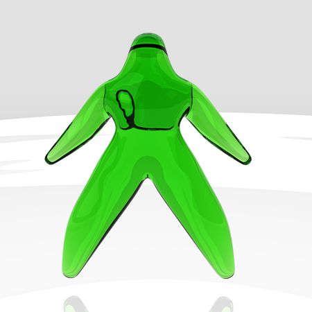 Smooth 3d blob figure, isolatedの写真素材