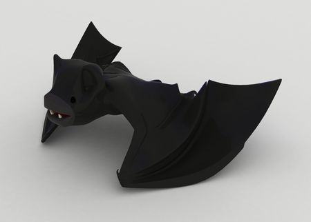 3d cartoon bat on a surface, isolatedの写真素材