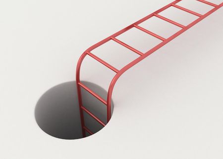 Round hole with a ladder, 3dの写真素材