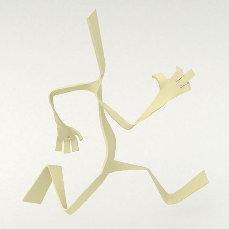 Flat 3d cartoon figure, isolated