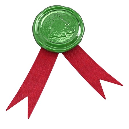 Green 3d Wax Seal, isolatedの写真素材