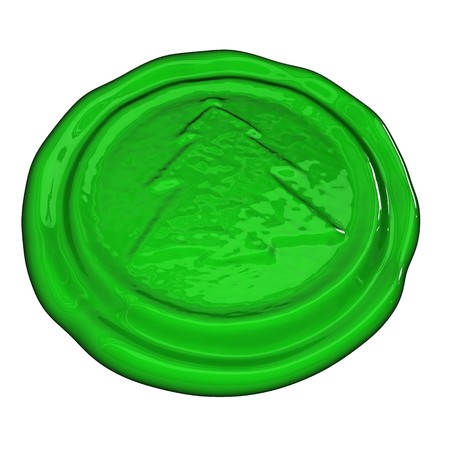 Green 3d Wax Seal, isolatedの写真素材