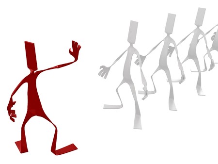 Flat 3d cartoon figure, isolatedの写真素材