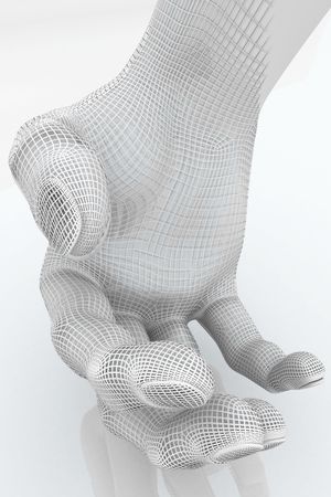 Human Hand 3d Sculpture Wireframe