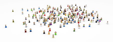 Crowd of small symbolic 3d figures, isolatedの写真素材