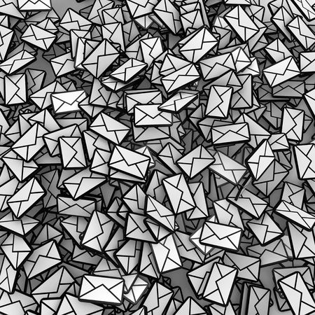 Many small 3d email message symbols, squareの写真素材