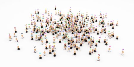 Crowd of small symbolic 3d figures, isolatedの写真素材