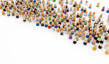 Crowd of small symbolic 3d figures, isolatedの写真素材