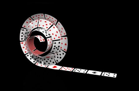 Playing Card 3d abstract, Coil Shape, isolated