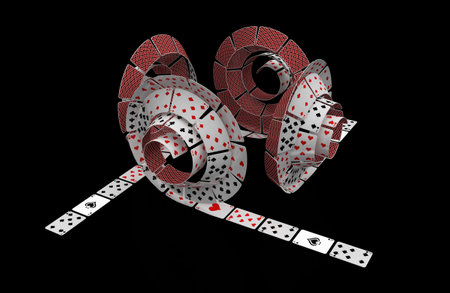 Playing Card 3d abstract, Coil Shape, isolatedのeditorial素材