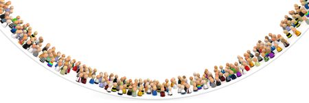 Crowd of small symbolic 3d figures, isolatedの写真素材