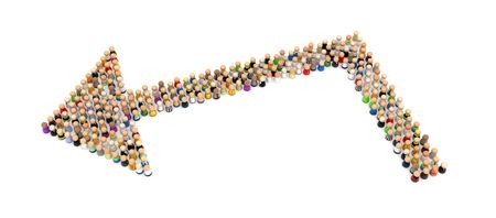 Crowd of small symbolic 3d figures, isolatedの写真素材