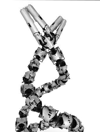 Robotic Tentacle Arm 3d, over white, isolated