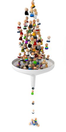 Crowd of small symbolic 3d figures, isolatedの写真素材