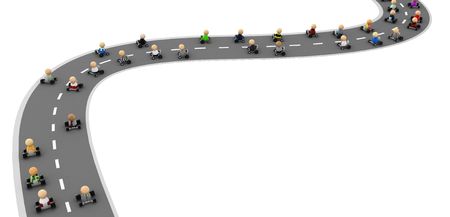 Crowd of small symbolic 3d figures, isolatedの写真素材