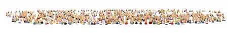 Crowd of small symbolic 3d figures, isolated