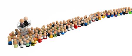 Crowd of small symbolic 3d figures, isolatedの写真素材